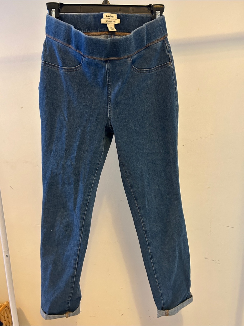 L.L. Bean Indigo Blue Pull-On Boyfriend Jeans
